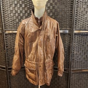 Vintage 80's Georgetown Leather Parka Jacket sz Medium